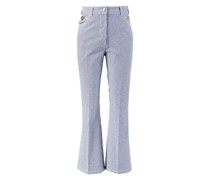 Flared-Leg Jeans Marineblau