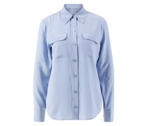 Seidenbluse Hellblau