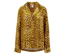 Samtbluse im Leopardenmuster