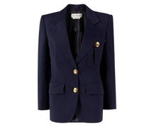 Einreihiger Blazer im Militärstil Marineblau