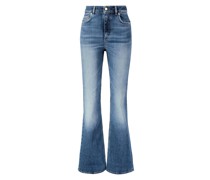 Flared-Leg Jeans Mittelblau