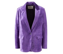 Einreihiger Samtblazer Violett