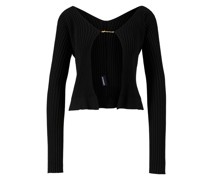 Strickjacke mit Logo-Verzierung