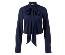 Bluse mit Lavallière-Kragen Marineblau
