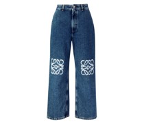Relaxed-Fit Jeans mit Anagramm Marineblau
