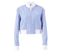 Gestreifte Trainingsjacke Weiß/