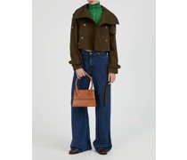Doppelreihige Trench-Jacke Khaki