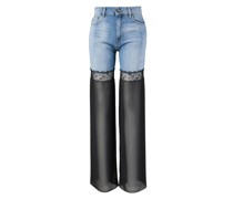 Straight-Leg Jeans mit transparenten Bein Marineblau