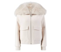Wolljacke mit Lammfell-Kragen
