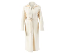 Midikleid mit Gürtel Crème