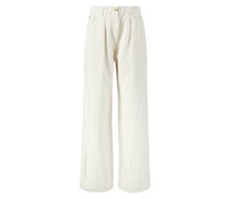 Wide-Leg Baumwoll-Leinen-Jeans