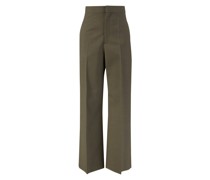 Strukturierte Wollhose Dunkelgrün