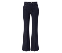Flared-Leg Jeans 'Fea Pleat' Marineblau