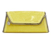Clutch 'Pouch All Over' mit Kristall-Mesh Oxidgelb
