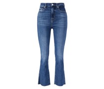 Cropped Jeans 'HW Slim Kick' Mittelblau