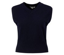 Cashmere-Woll-Pullunder Marineblau