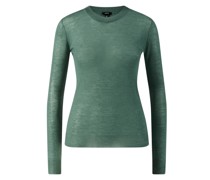 Cashmere-Rundhalspullover Dunkelgrün