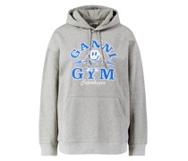Oversized Kapuzenpullover Hellgrau