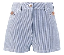 Mini-Shorts aus bedrucktem Baumwolldenim Marineblau