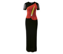 Maxikleid mit Anthurium-Print
