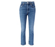 Slim-Fit Cropped Jeans 'Riley Crop' Mittelblau