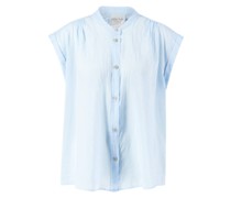 Baumwoll-Seiden-Shirt Hellblau