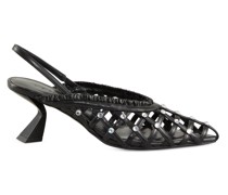 Slingback-Pumps mit Kristallen