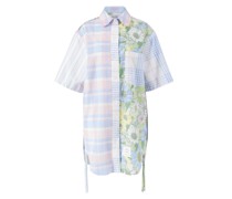 Hemdkleid mit Madras Print Multi/Hellblau