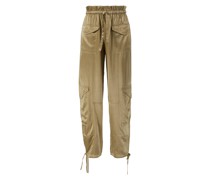 Stoffhose aus Satin Khaki