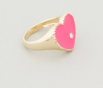 Ring 'Chevaliere Coeur' Gold/Pink