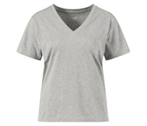 Baumwoll-T-Shirt V-Neck  Melange