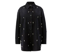 Jeanshemd mit Perlenstickerei