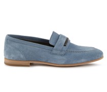 Loafer aus Wildleder Hellblau