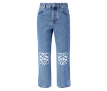 Cropped Jeans mit Anagramm