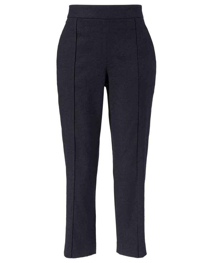 Vince Damen Leinenhose 'Tapered Pull On' Marineblau