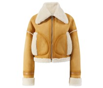 Lederjacke 'New Short Aviator' Beige