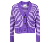 Schurwoll-Strickjacke Violett
