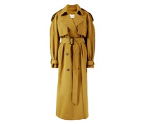 Doppelreihiger Trenchcoat Senfgelb