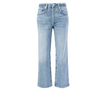Straight-Leg Jeans 'Emery Relaxed Crop' Hellblau