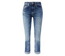 Straight-Leg Jeans 'Girlfriend Midrise Relaxed Slim 29' Marineblau