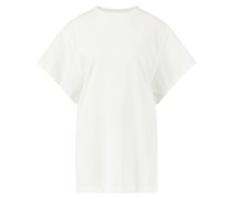Langes Baumwoll T-Shirt mit Print-Details /Blau