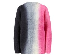 Mehrfarbiger Wollpullover Pink/Schwarz