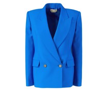 Doppelreihiger Blazer Mittelblau