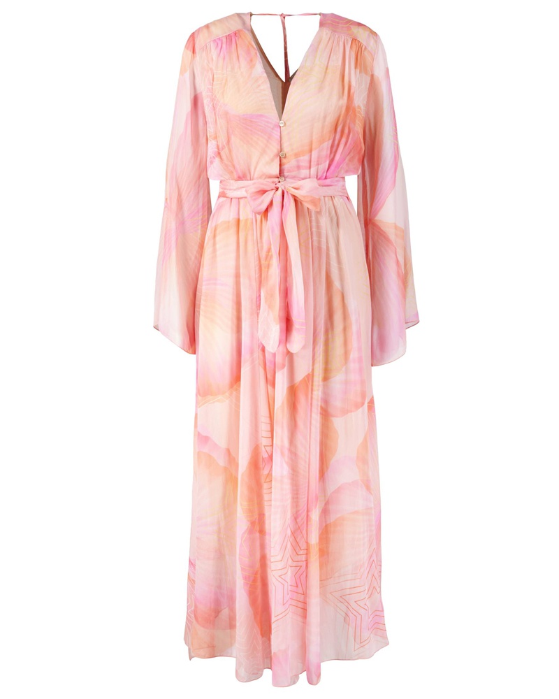 forte_forte Damen Maxikleid aus Seidenchiffon