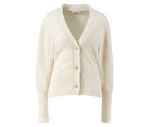 Cashmere-Strickjacke Wollweiß