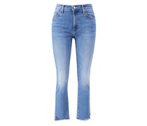 Slim-Fit Jeans 'The Insider crop step fray' Mittelblau