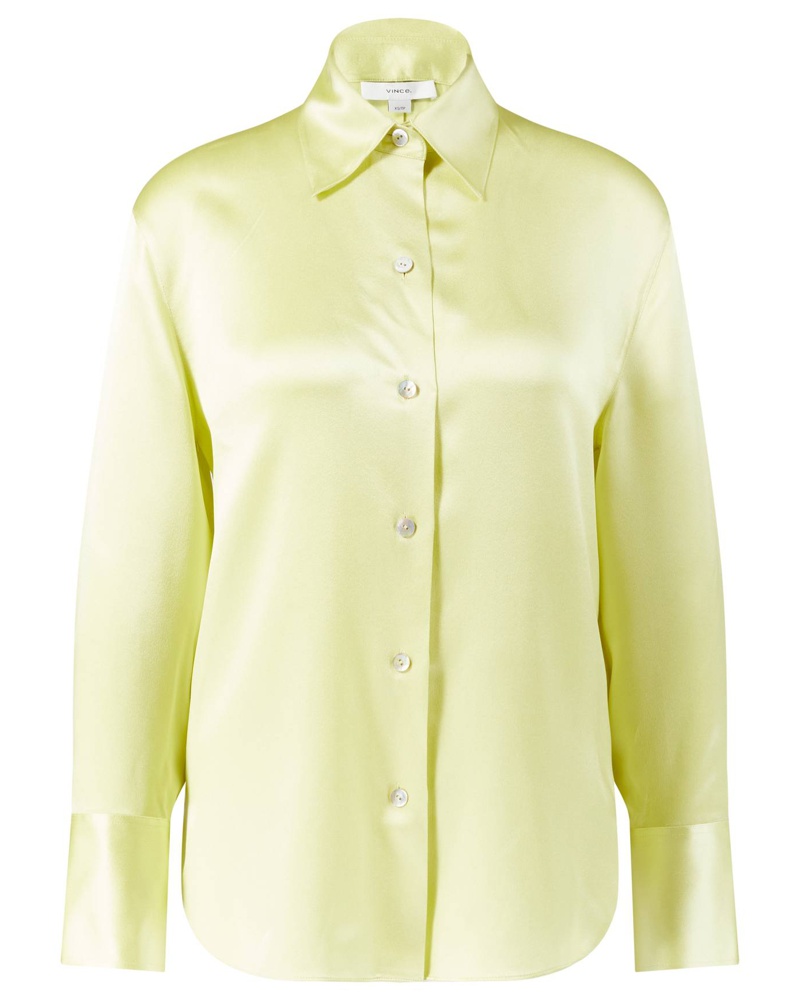 Vince Damen Seidenbluse Gelb