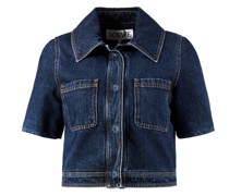 Wattierte Jeansjacke Marineblau