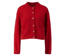 Cashmere-Strickjacke mit Rundhalsausschnitt