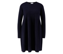 Woll-Cashmere-Strickkleid Marineblau